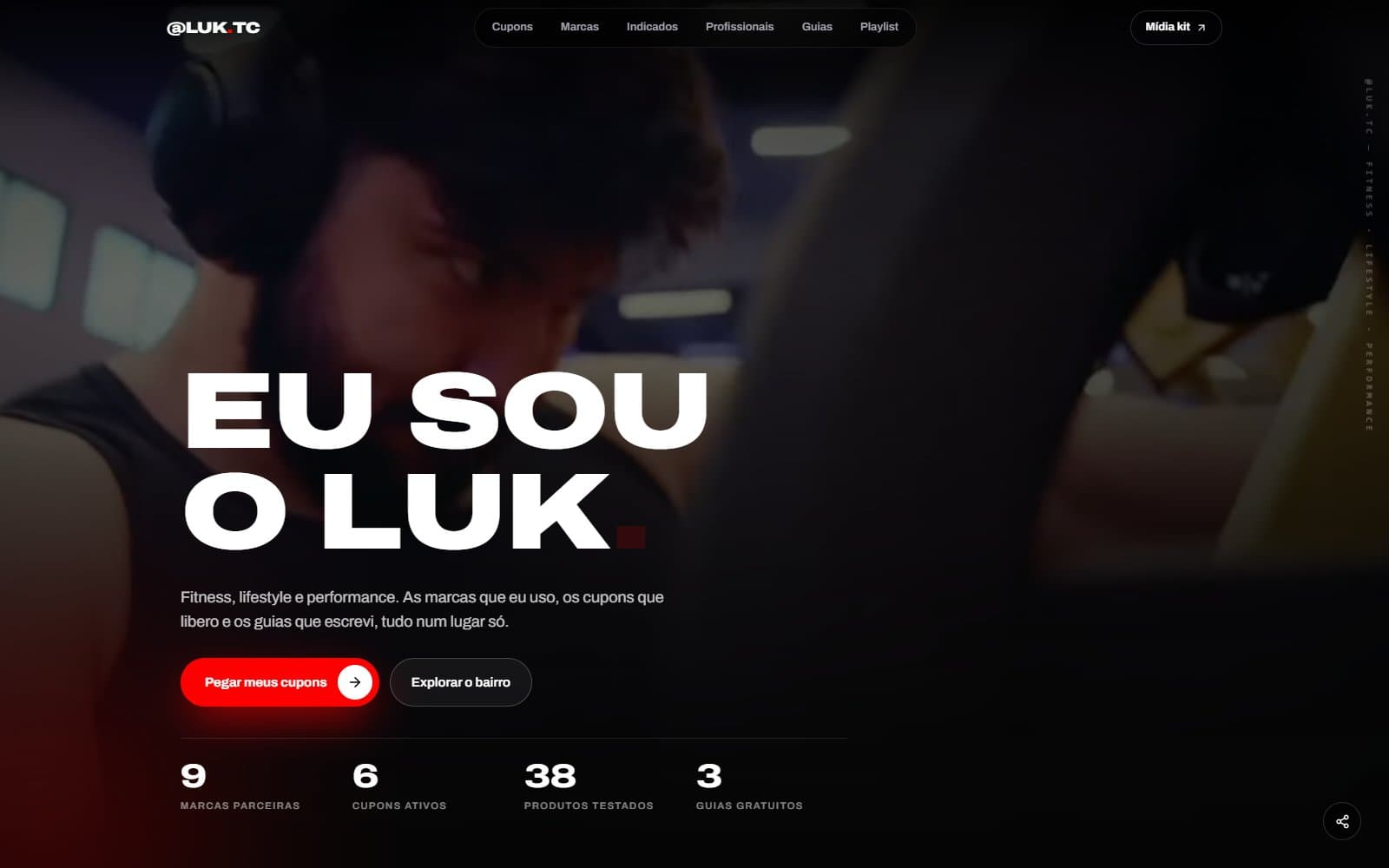 Página inicial do site Luk.tc Portfolio